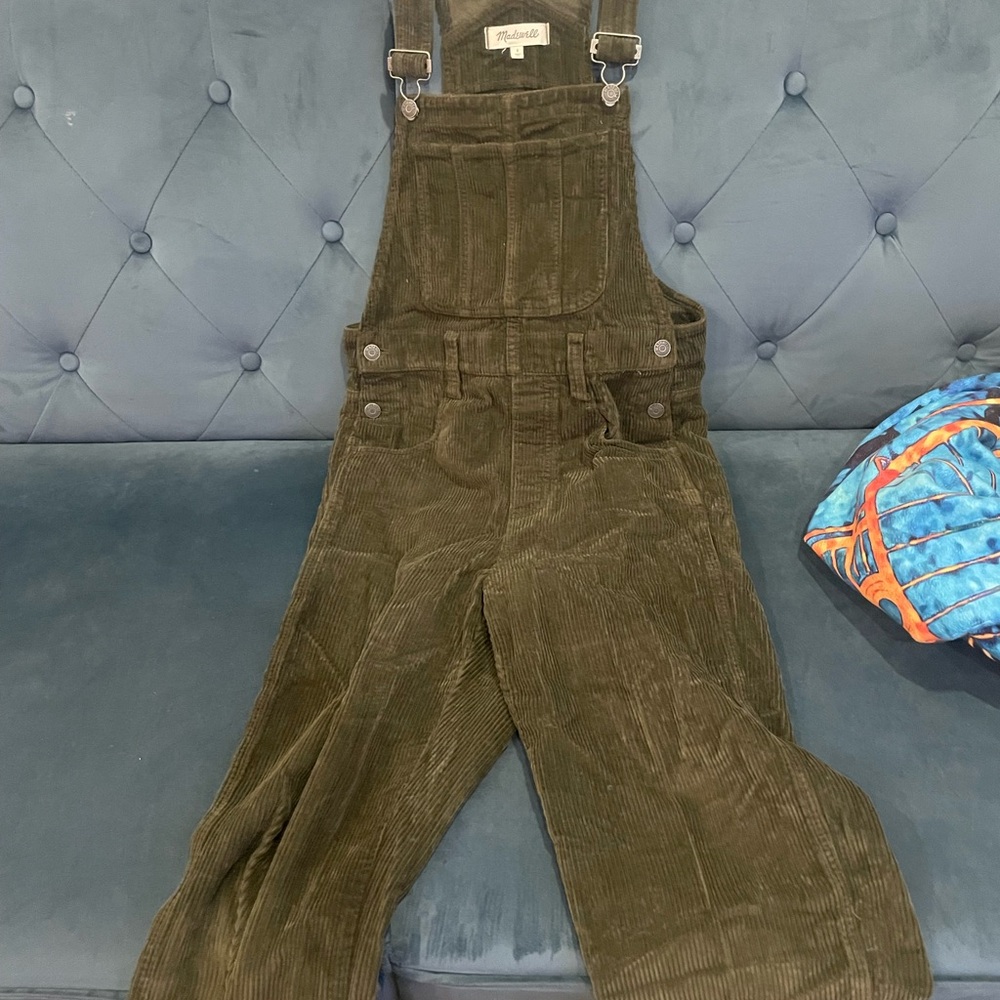 Olive Corduroy Overalls